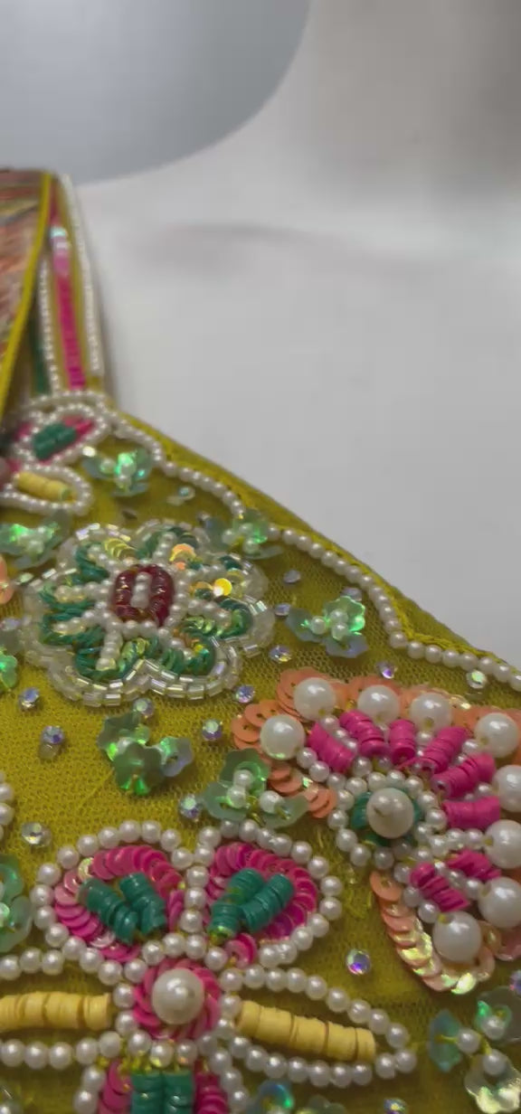 Mustard Green Printed Lehenga Set