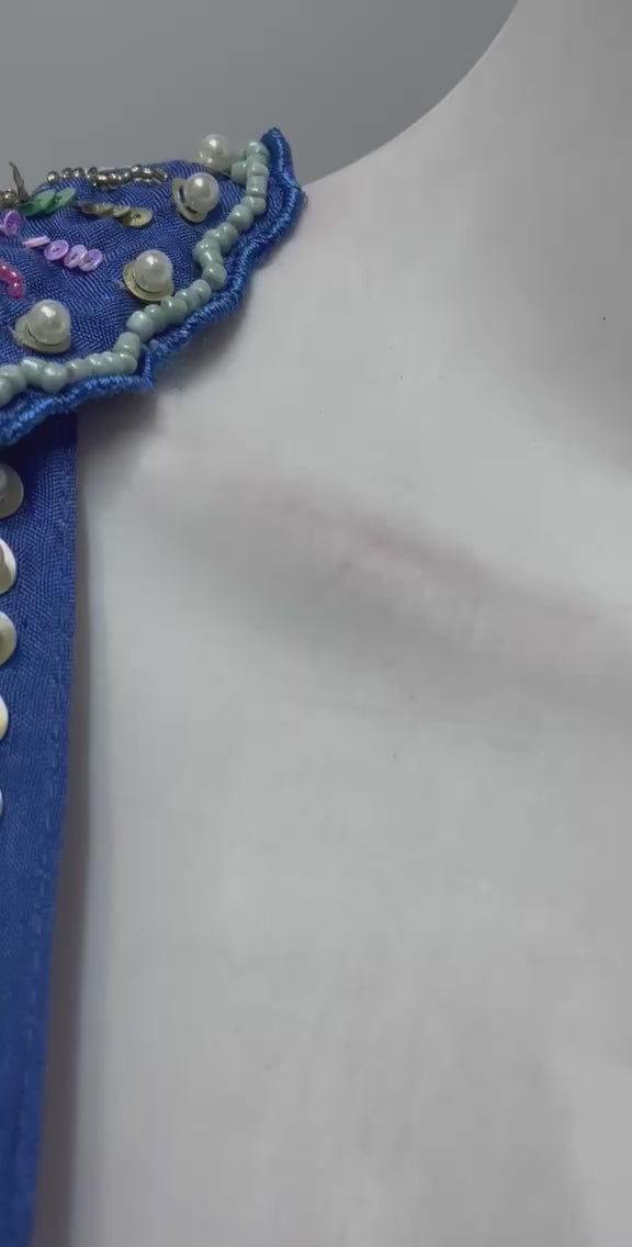 Royal Blue Embellished Jumpsuit