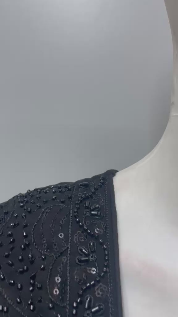 Noir Sequin Embroidered Palazzo Couture Ensemble