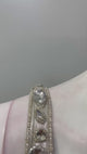 Champagne crystal embellished pre-draped saree shown in movement
