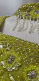 Chartreuse Pearl Draped Saree Set
