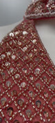 Coral Mirror Draped Saree Set