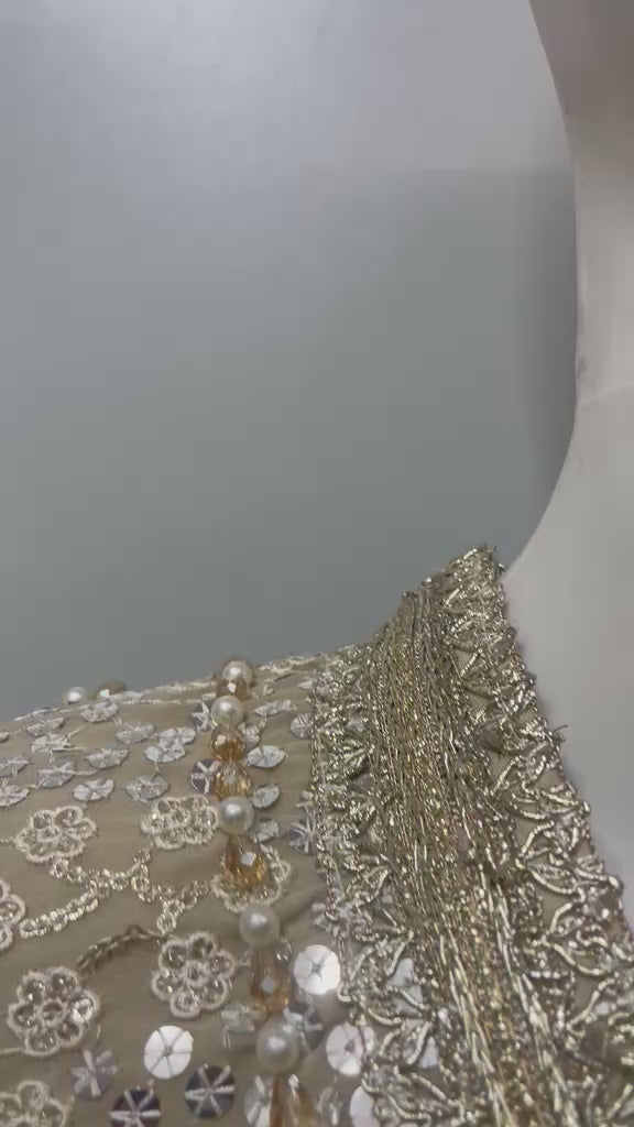 Golden Noor Mirror Sequin Sharara Set