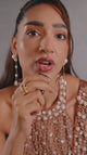 Copper Pearl Embellished Palazzo Drape Couture Set