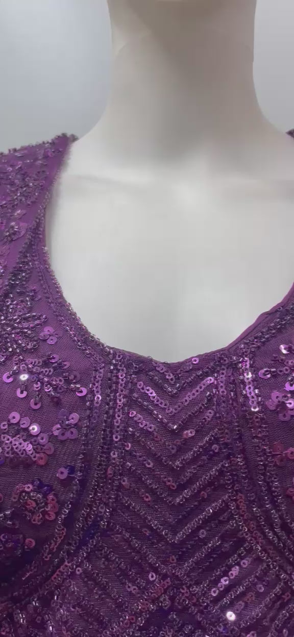 Deep Plum Sequin Lehenga Set