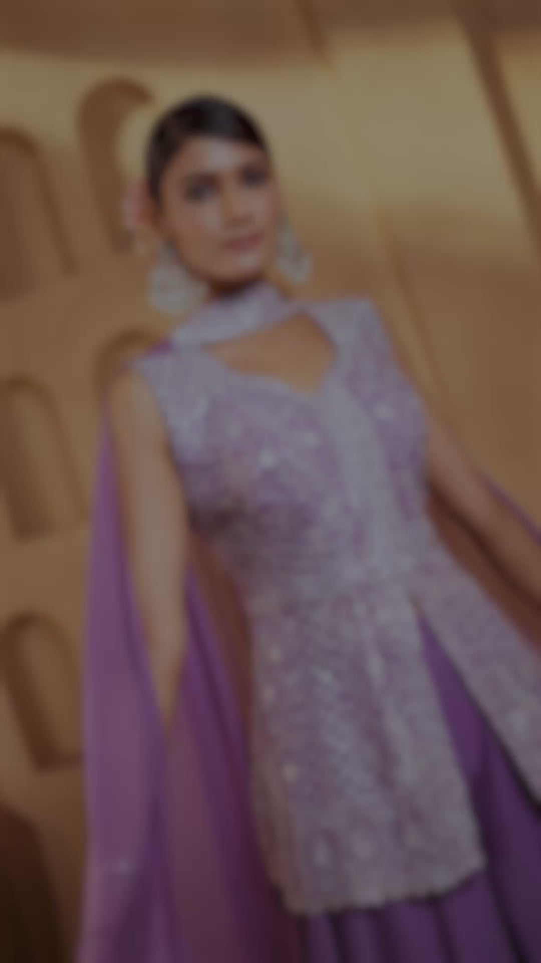Dusty Lilac Embroidered Ethnic Set – Soft Sophistication with Modern Grace
