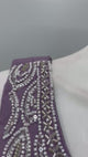 Dusty Mauve Silver Peacock Draped Saree Set