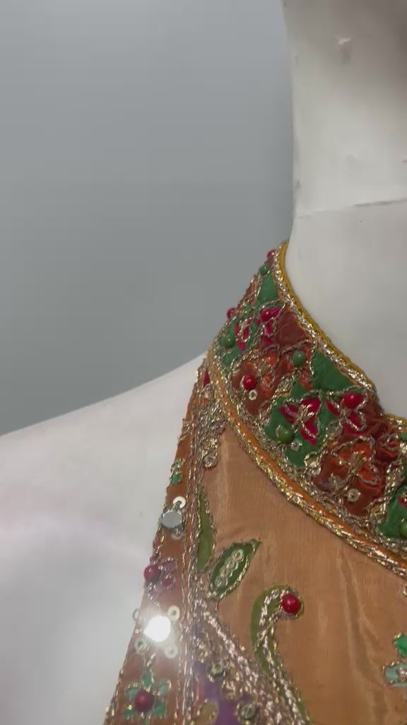 Mustard Gold Jewel Embroidered Palazzo Ensemble