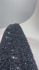 Midnight Black Sequin Ruffle Draped Saree Set
