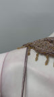 Mauve gold embroidered palazzo set shown in movement on the model