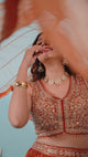 Tangerine Orange Raw Silk Bridal Lehenga Set with Heavy Zardozi Embroidery & Sequin Mesh Dupatta