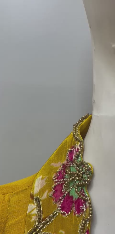 Antique Mustard Multicolor Paisley Cape Palazzo Set