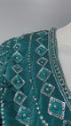 Emerald Mirror Draped Saree Set