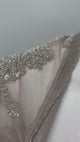 Taupe Silver Corset Draped Saree Set