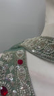 Sage Mint Silver Jewel Palazzo Set