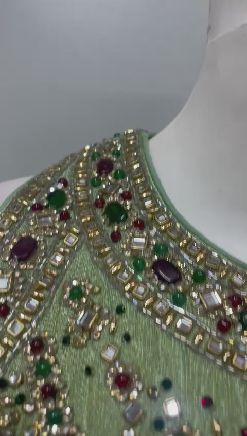 Pistachio Green Jewel Palazzo Set