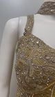 Mustard Gold Embroidered Corset Palazzo Set