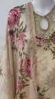 Cream Floral Print Sharara Suit