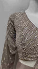 Taupe Silver Embroidered Draped Lehenga Set