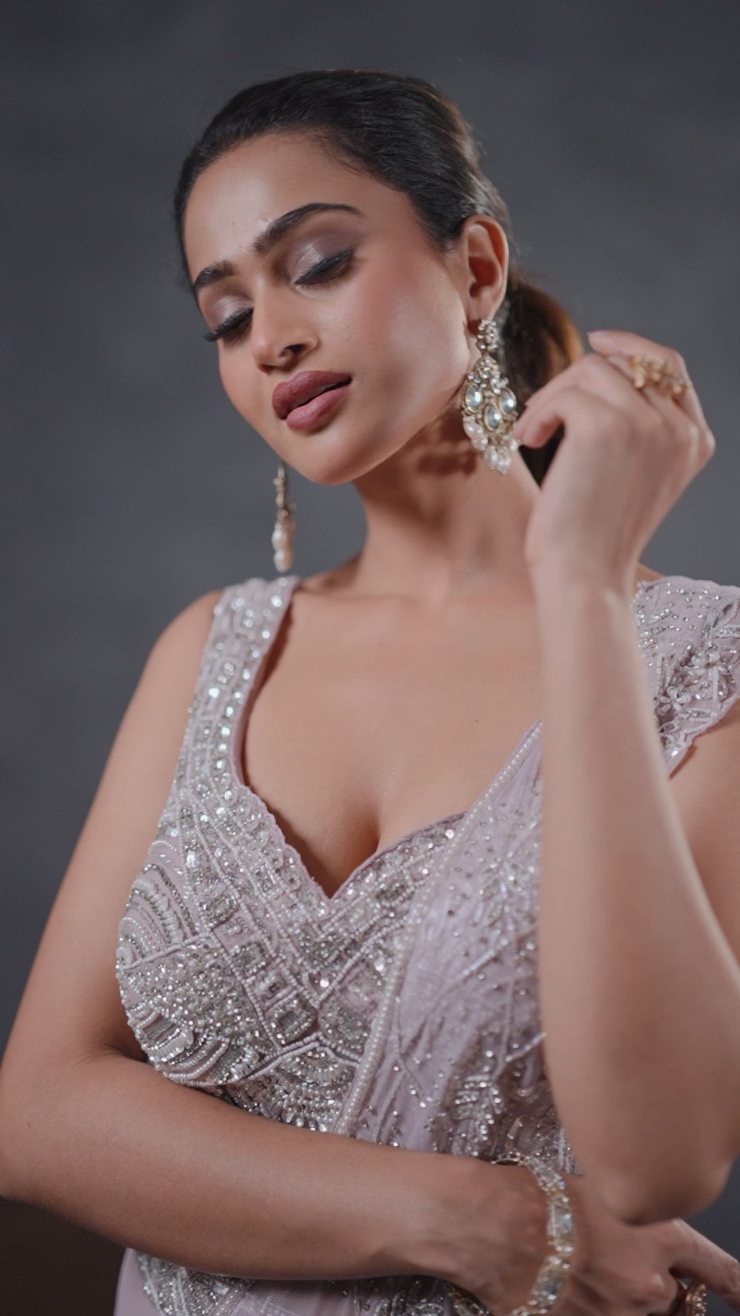 Soft Lilac Embellished Mermaid Lehenga – Grace in Motion