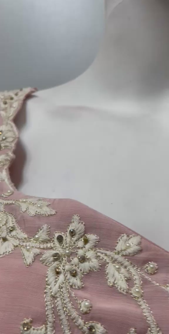 Dusty Rose Embroidered Sharara Set