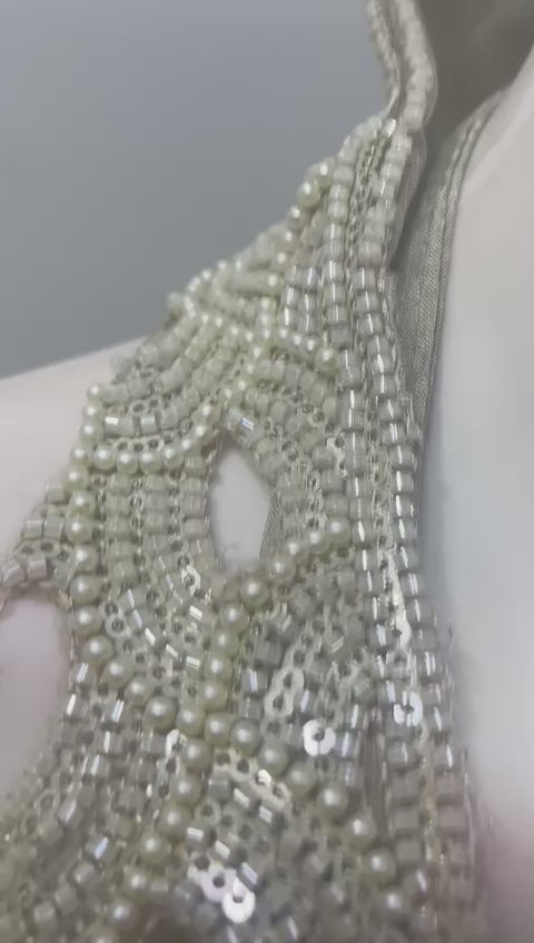 Champagne Sage Pearl Cutwork Palazzo Set