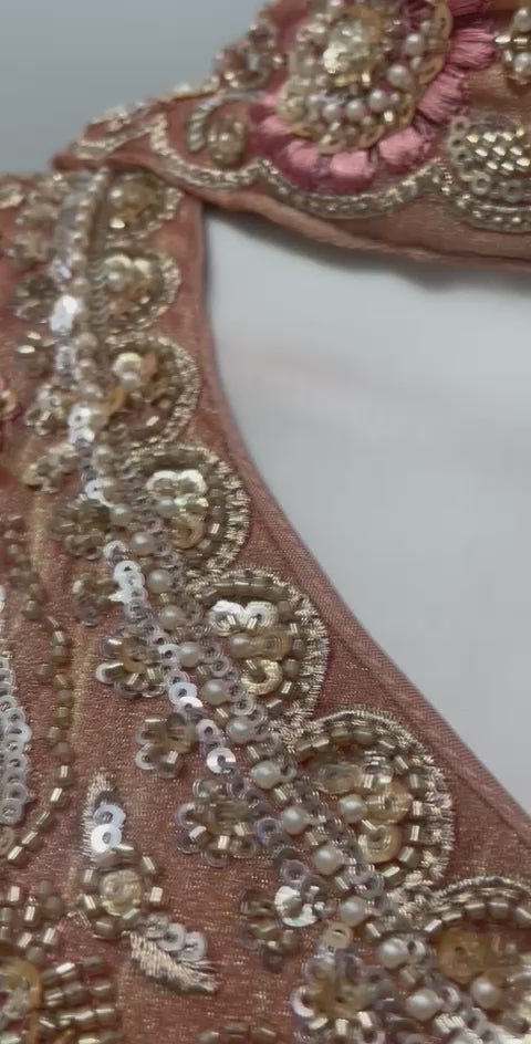 Copper Rose Gold Floral Palazzo Set