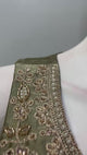 Antique Olive Gold Ruby Emerald Jewel Lehenga Set