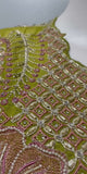 Chartreuse Olive Botanical Embroidered Palazzo Couture Ensemble