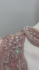 Smoky Rose Crystal Draped Skirt Set