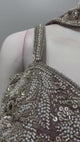 Metallic Taupe Crystal Corset Lehenga Ensemble