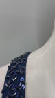 Midnight Navy Crystal Pre-Draped Saree Set