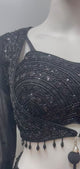 Black Sequin Corset Palazzo Jacket Set
