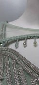 Mint Pearl Draped Cape Lehenga Set