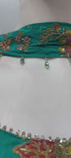 Turquoise Jewel Embroidered Kurta Palazzo Dupatta Set