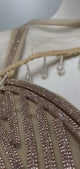 Champagne Pearl Draped Cape Lehenga Set