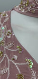 Dusty Rose Embroidered Palazzo Drape Ensemble
