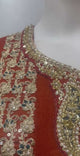 Orange Teal Embroidered Kurta Set
