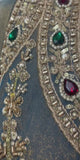 Smoky Teal Gold Jewel Palazzo Set