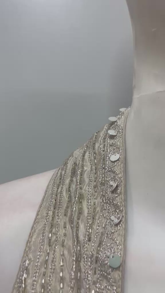 Champagne Gold Hand-Crafted Crop Top & Palazzo Set | Label S4U