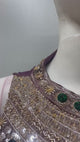 Mauve Gold Jewel Embroidered Palazzo Drape Set