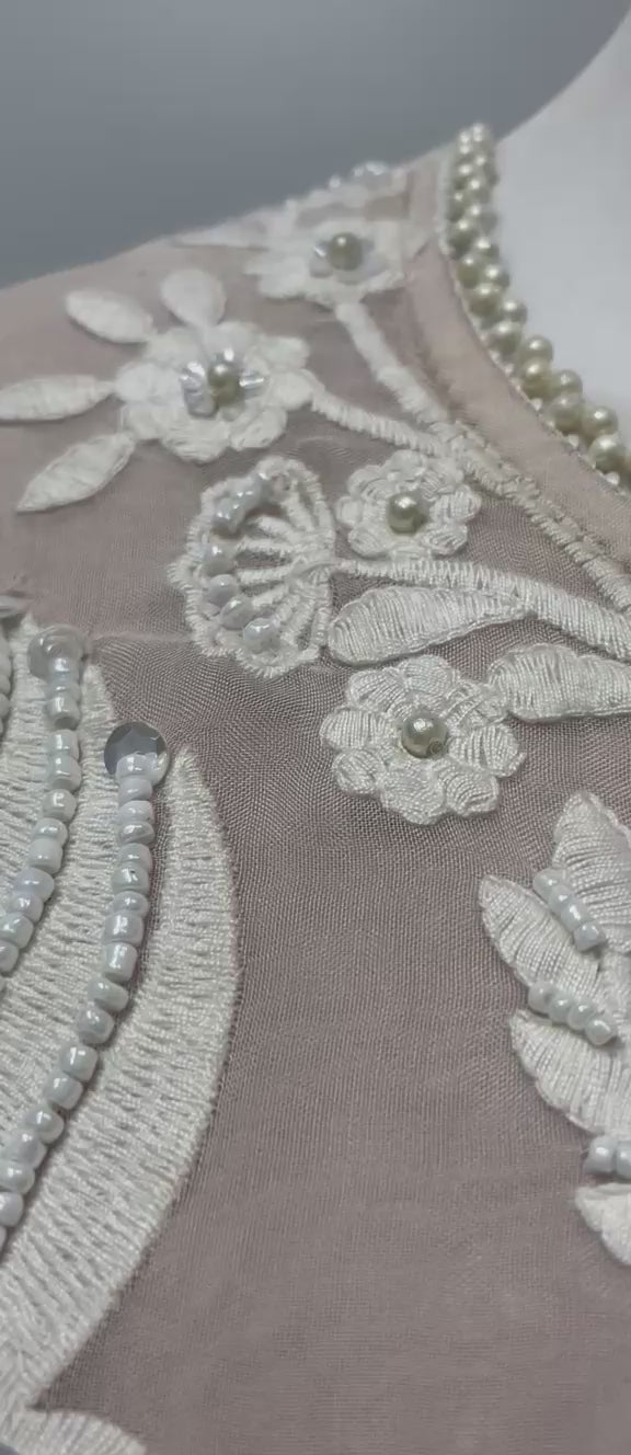 Ivory Bloom Embroidered Luxe Sharara Set