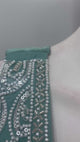 Sage Silver Peacock Embroidered Draped Saree Set