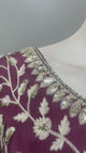 Dusty Plum Antique Gold Floral Anarkali Set