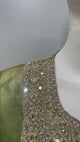 Olive Gold Pearl Embellished Festive Ensemble