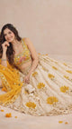 Mustard Floral Lehenga Choli Set
