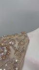Champagne Gold Crystal Pre-Draped Saree Set