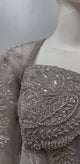 Taupe Silver Corset Pre-Draped Saree Set
