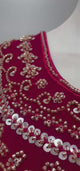 Ruby Zari Draped Saree Set