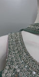 Sage Silver Embellished Draped Palazzo Set